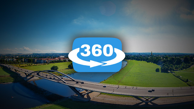 Waldschlösschenbrücke 360° Panorama im Juli 2016